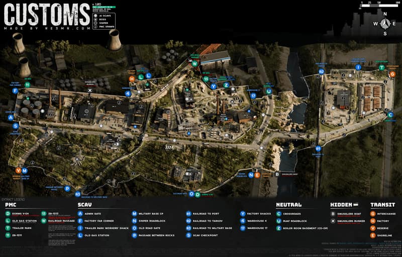 Customs map