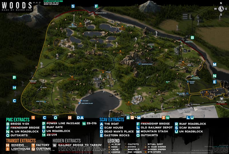 Woods map